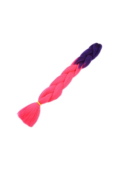 Afrika Örgüsü ve Rasta için Sentetik Ombreli Saç Mor - Neon Pembe