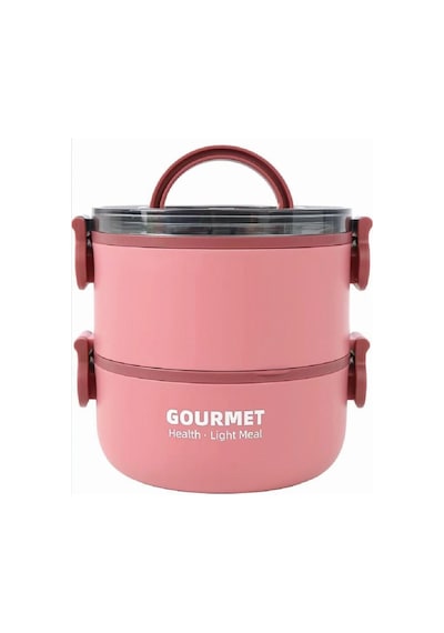 Fixpoint Çelik Beslenme Kabı Iki Katlı 1200ml Pembe P1802 Pembe