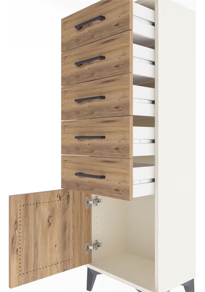 Arges Dolap 5 Çekmeceli Tek Kapaklı 44x30x134 Aytaşı-çam Aytaşı