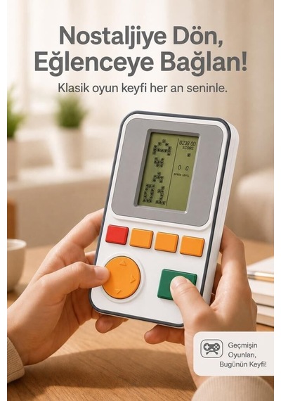 Oyun Kolu Atari Joystick Tetris Gameboy Gc011 Beyaz Çocuk Hediyesi Mini Konsol Nostalji Aleti