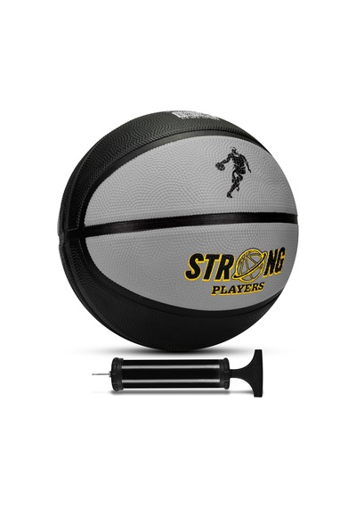 Telvesse Strong Basketbol Topu Pompalı Full Kauçuk Dayanıklı Deep Channel Kabartma No:7 B12 Gri