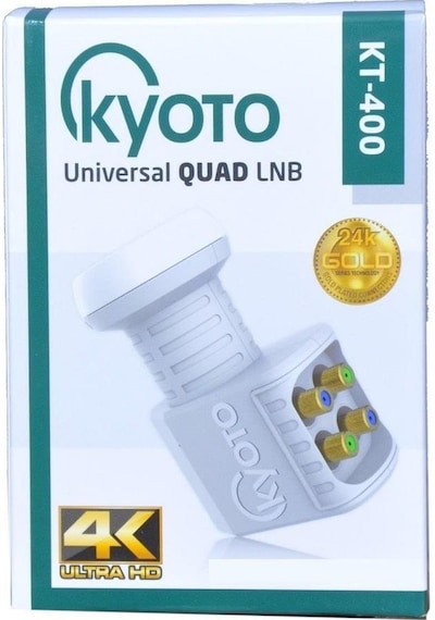 Kyoto 4 Çıkışlı Dörtlü Uydu Anten Uyumlu Lnb Elembi 4k Ultra Hd - Yağmur Korumalı