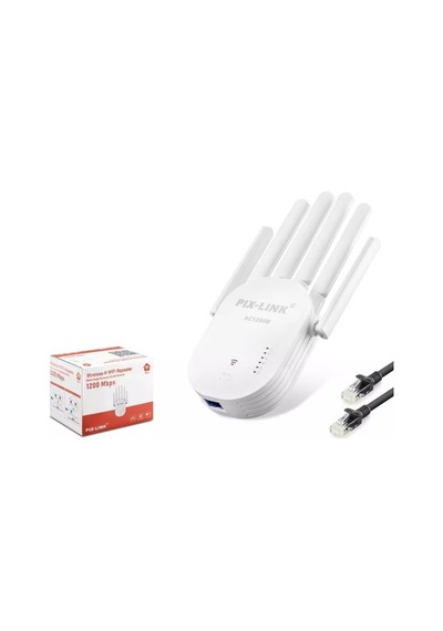 Pix-link Wr60t 300mbps 6 Antenli Wifi Sinyal Güçlendirici Repeater Beyaz