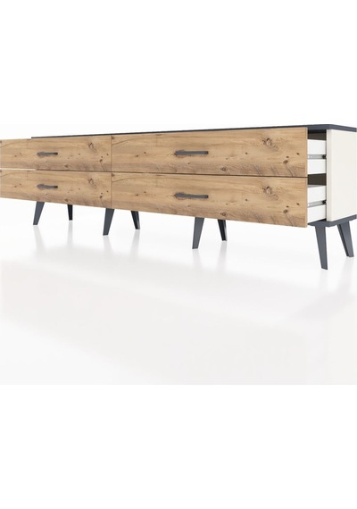 Arges Tv Ünitesi 4 Çekmeceli 176x30x51 Aytaşı-antrasit/çam Antrasıt/atlas Çam Arges Tv Ünitesi 4 Çekmeceli 176x30x51 Aytaşı-antrasit/çam Antrasıt/atlas Çam