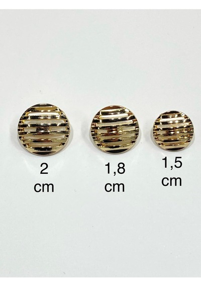 Izgara Model Metal Düğme / Gold / - 1,8 Cm