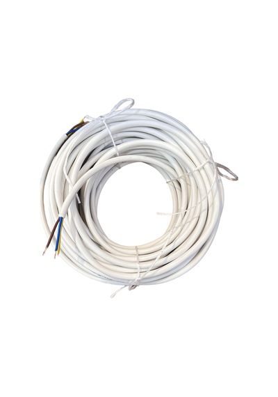 3x1,5 Mm Cca Ttr Beyaz Renk Kauçuk Topraklı Seyyar Elektrik Kablosu 5 Metre