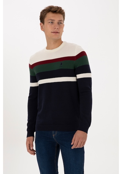U.S. Polo Assn. Erkek Slim Fit Bisiklet Yaka Lacivert Kazak 50308234-VR033