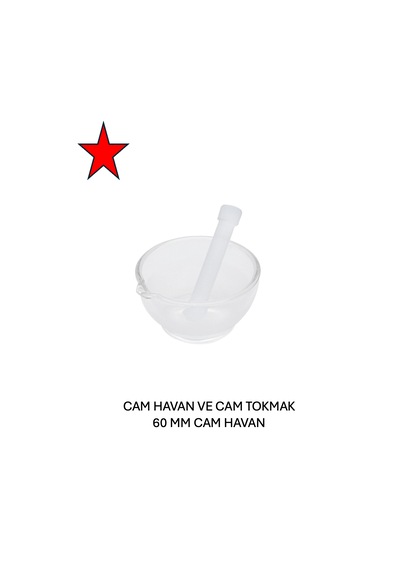 Tokmaklı Cam Havan 60 MM