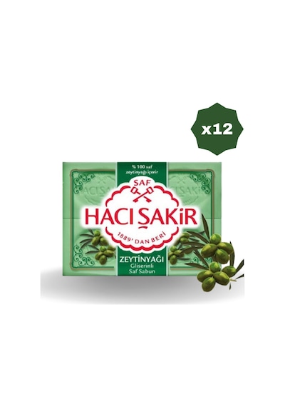 Hacı Şakir Zeytinyağlı Sabun 12 x 600 G