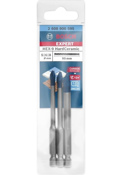 Bosch Expert Hex-9 3'lü 5-6-8 Mm Sert Seramik Delme Ucu 2608900595 Bosch Expert Hex-9 3'lü 5-6-8 Mm Sert Seramik Delme Ucu 2608900595