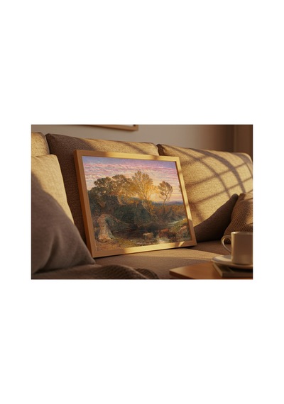 Klasik Sanat Palmer Altın Saat Çerçevesiz Poster 21x30 Cm A4 Tablo Klasik Sanat Yağlı Boya
