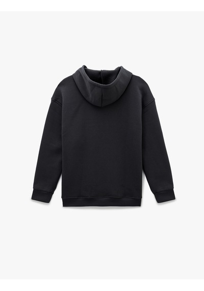 Koton Şardonlu Stitch Lisanslı Kapüşonlu Uzun Kollu Baskılı Oversize Sweatshirt Antrasit 6wal10567ık Antrasit