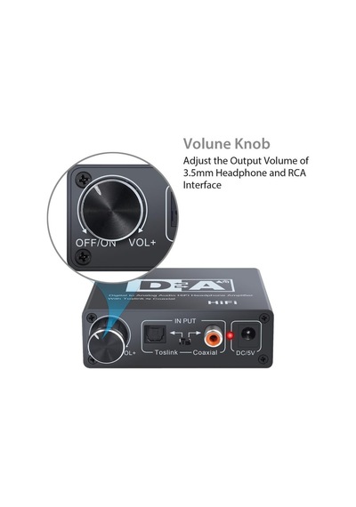 Dijital To Analog Dac Çevirici Dönüştürücü Optik Ses Adaptörü