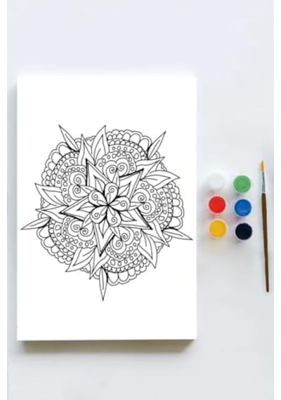 Pster21629 Mandala Tuval Kanvas Tablo Boyama Hobi Seti 10 30x40cm -