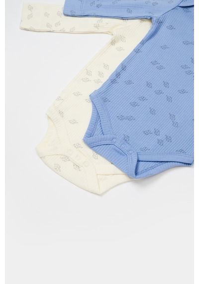 BabyCosy Organik Modal Fil Baskılı 2 Li Uzun Kollu Badi 001