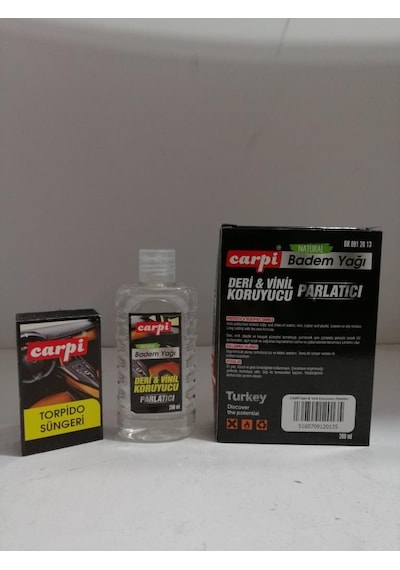 Carpi Deri & Vinil Koruyucu Set Süngerli Badem Yağı 200Ml