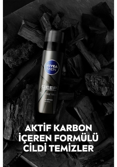 Men Erkek Tıraş Jeli Deep Dimension Aktif Karbon 200ml, Kusursuz Ve Kaygan Tıraş, Sakal Temizleyici