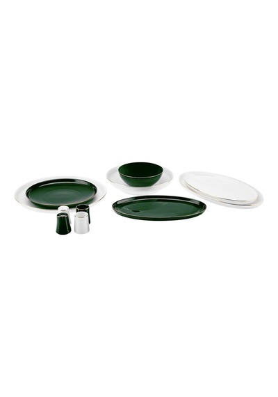 Karaca  Elara Green White 57 Parça 12 Kişilik New Bone Yemek Takımı