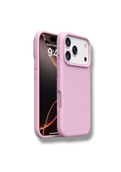 Apple Uyumlu iPhone 17 Pro Kılıf Kamera Çıkıntılı Yumuşak Silikon İçi Kadife Lansman Kapak . Pembe