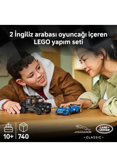 LEGO® Speed Champions Jaguar Project 7 ve Land Rover Defender 77264 - 10+ Yaş için Minifigür İçeren Oyuncak Yapım Seti (740 Parça)