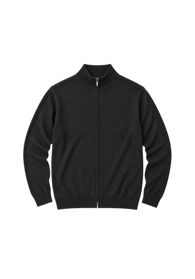 Battalmoda Erkek Büyük Beden Antrasit Fermuarlı Dik Yaka Pamuklu Hırka 3xl-4xl-5xl-6xl