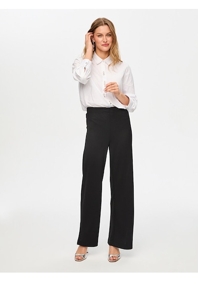 Faik Sönmez Beli Lastikli Triko Görünümlü Wide Leg Fit Pantolon S26pnt032 Us26pnt03210 Siyah Faik Sönmez Beli Lastikli Triko Görünümlü Wide Leg Fit Pantolon S26pnt032 Us26pnt03210 Siyah