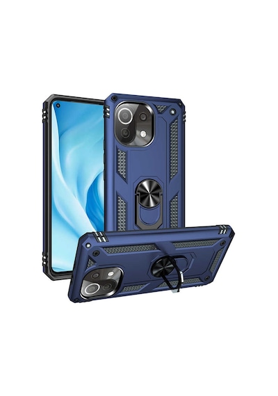 Xiaomi Mi 11 Lite Kılıf Sert Silikon Yüzüklü Stand Özellikli Kapak