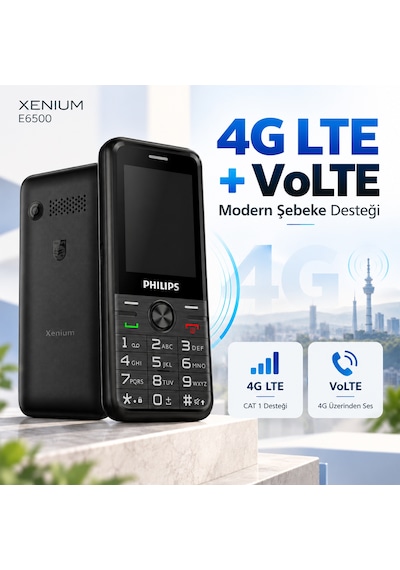 Philips Xenium E6500 4G VoLTE Kameralı Çift SIM 2.4 İnç 1700 mAh Tuşlu Cep Telefonu