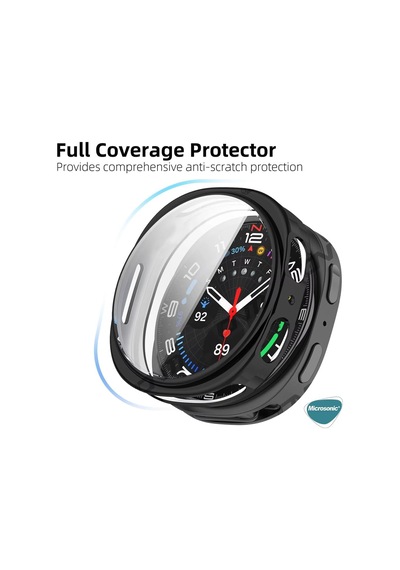 Huawei Watch Gt 6 41mm Kılıf Ekranı Tam Kaplayan 360 Full Round Soft Silicone Siyah Watch Gt 6 41mm İle Uyumlu Kılıf - Siyah Çok Renkli