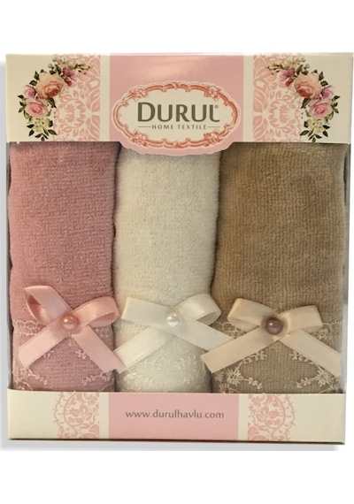 Durul Kadife Gipürlü Mutfak Havlusu 3 Lü Kutu X 2 Adet