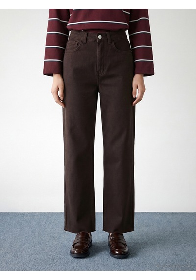 Lcw Modest Kahverengi Straight Fit Kadın Jean Pantolon