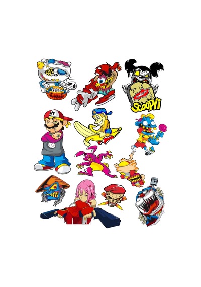 Anime Sticker Set 1 12 Parça Telefon, Tablet, Defter, Laptop Sticker