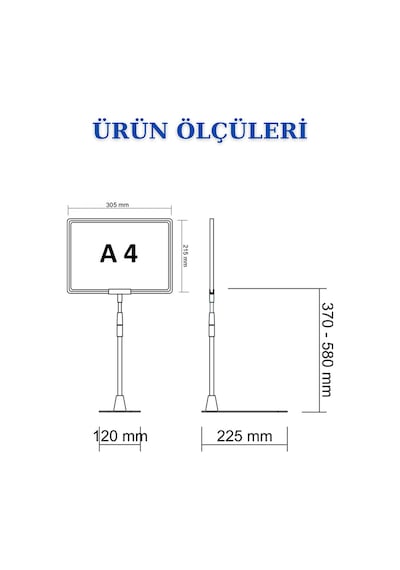 10 Adet K-B A4 Ayaklı Etiketlik Sepet Etiketi Çerçeveli Etiketlik Kırmızı Beyaz