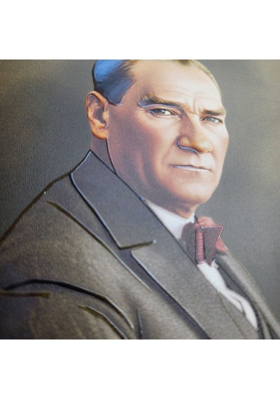 Atatürk Masaüstü Ahşap Tablo - Kabartmalı Baskı Şık Hediyelik 16x16 Cm No 2 3 Parça