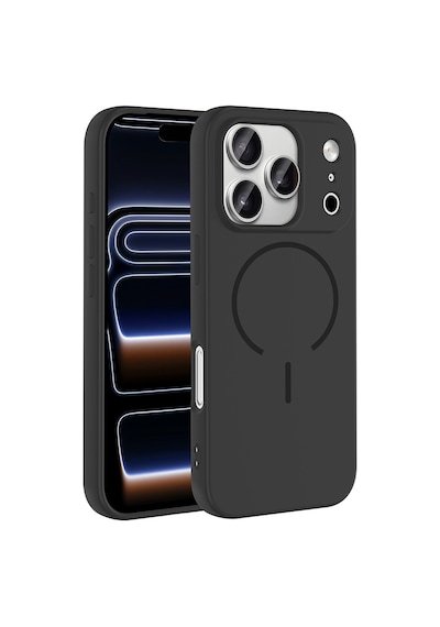 Zore Apple iPhone Uyumlu 17 Pro Max Kılıf M-safe Şarj Özellikli Zore Meta Kapak - Siyah