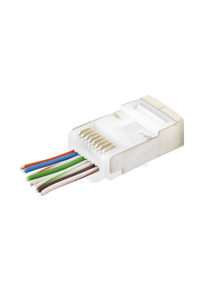 Cat6e Ez Rj45 Metal Konnektör 100 Adet Plastik Kutu - Beyaz Nd2422 Şeffaf