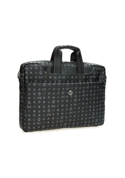 Bilik Deri Monogram Siyah Unisex Laptop & Evrak Çantası BRIEFCASE Siyah