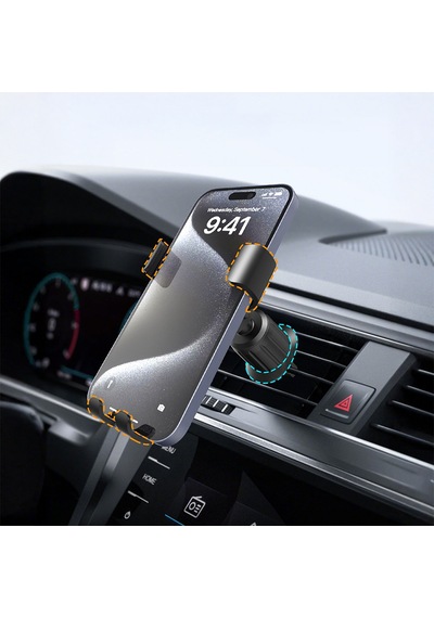 Lenyes Cr181 360 Derece Dönebilen Havalandırma Tasarımlı Araç Telefon Tutucu Siyah