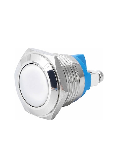 16mm Metal Panel Montaj Düz Kafa Push Buton NO DC 6A 12V AC 3A 250V IP67 Su Geçirmez Düğme