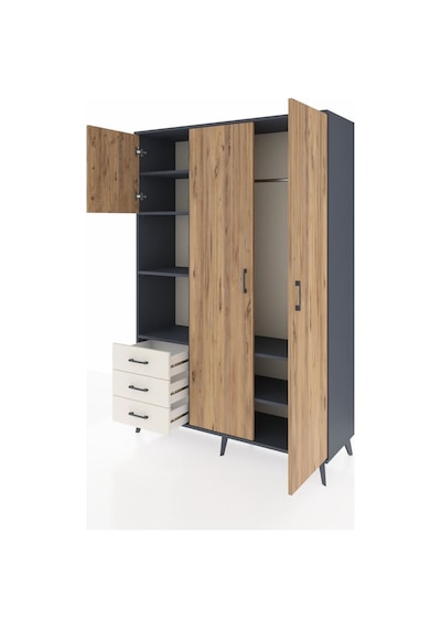 Hyperion Dolap 6 Raflı 3 Çekmeceli Tek Askılı 132x44x195 Antrasit-çam/aytaşı Atlas Çam/aytası Hyperion Dolap 6 Raflı 3 Çekmeceli Tek Askılı 132x44x195 Antrasit-çam/aytaşı Atlas Çam/aytası