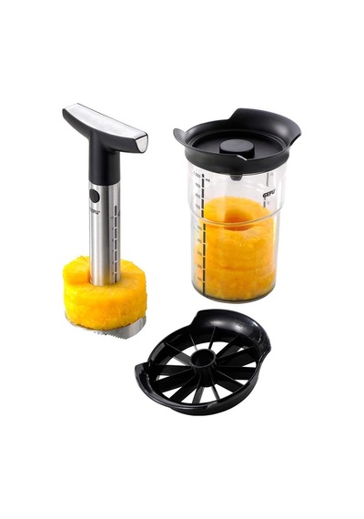 Gefu 13550 Professional Plus Ananas Kesici, Bıçak Ve Soyucu Seti, Ananas İçin, Paslanmaz Çelik, Hazneli Kesici Diğer
