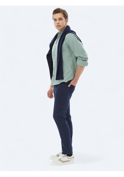 Kip Mint Fitilli Regular Fit Dokuma Kadife Casual %100 Pamuk Gömlek Mint