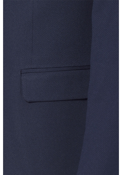 Süvari Lacivert Slim Fit Armürlü Sivri Yaka 6 Drop Smokin & Damatlık