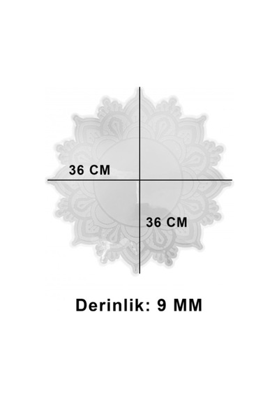 Epoksi Dişli Motifli Tepsi Kalıp 36 Cm Şeffaf
