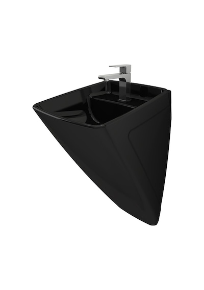 Bocchi 1082-005-0126 Firenza Asma Monoblok Lavabo Parlak Siyah