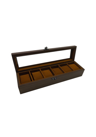 Woodini Premium Taba 6'lı Ahşap Saat Kutusu - Yeni Nesil Yastıklı