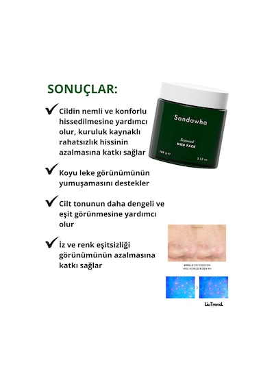 Sandawha Seaweed Mud Pack 100 Ml Kil Ve Deniz Yosunu İle Arındırıcı Yüz Maskesi