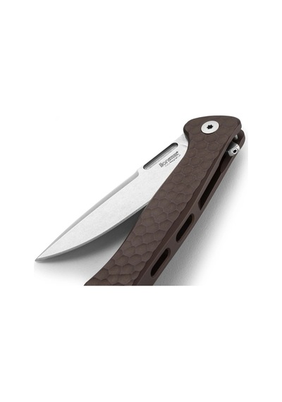 Lionsteel Emmet Em01a Es Stone Washed Blade Magnacut Aluminium Hammertone Kamp Çakı Kahverengi