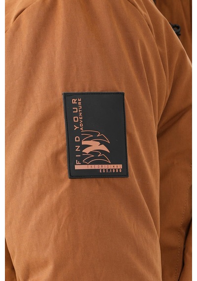 Maraton Sportswear Regular Erkek Kapşonlu Uzun Kol Basic Camel Parka 21302 Camel