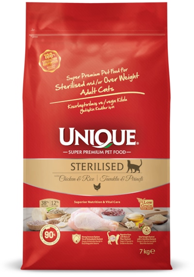 Unıque Yetişkin Tavuklu Kısırlaştırılmış Kedi Maması 7 Kg